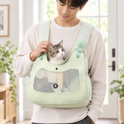 Front Chest Pet Carrier Backpack – Hands-Free Breathable Kangaroo Carrier for Small Dogs and Cats