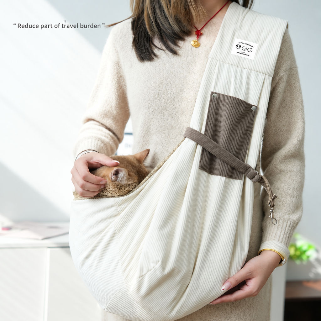 Warm Pet Crossbody Bag – Sherpa, Corduroy or Cow Print Cat and Small Dog Carrier, With or Without Mesh Cover