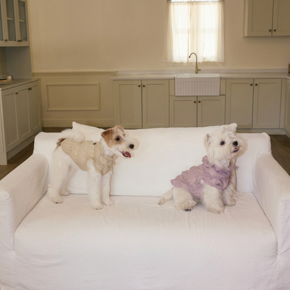 Ruffle Dog Vest – Lavender Mousse, Beige or Purple