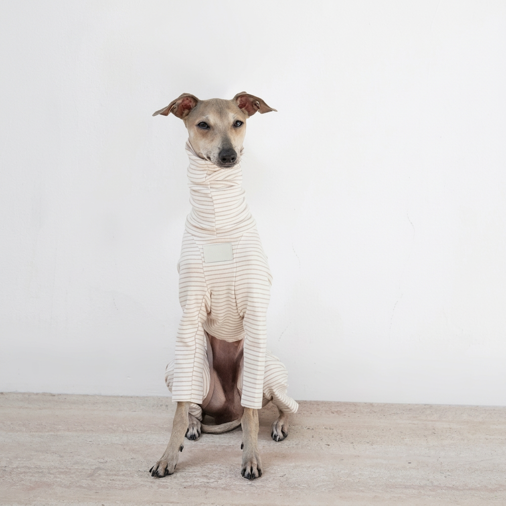 Cosy Stripes Four-Leg Dog Pyjamas – Blue, Pink or Grey