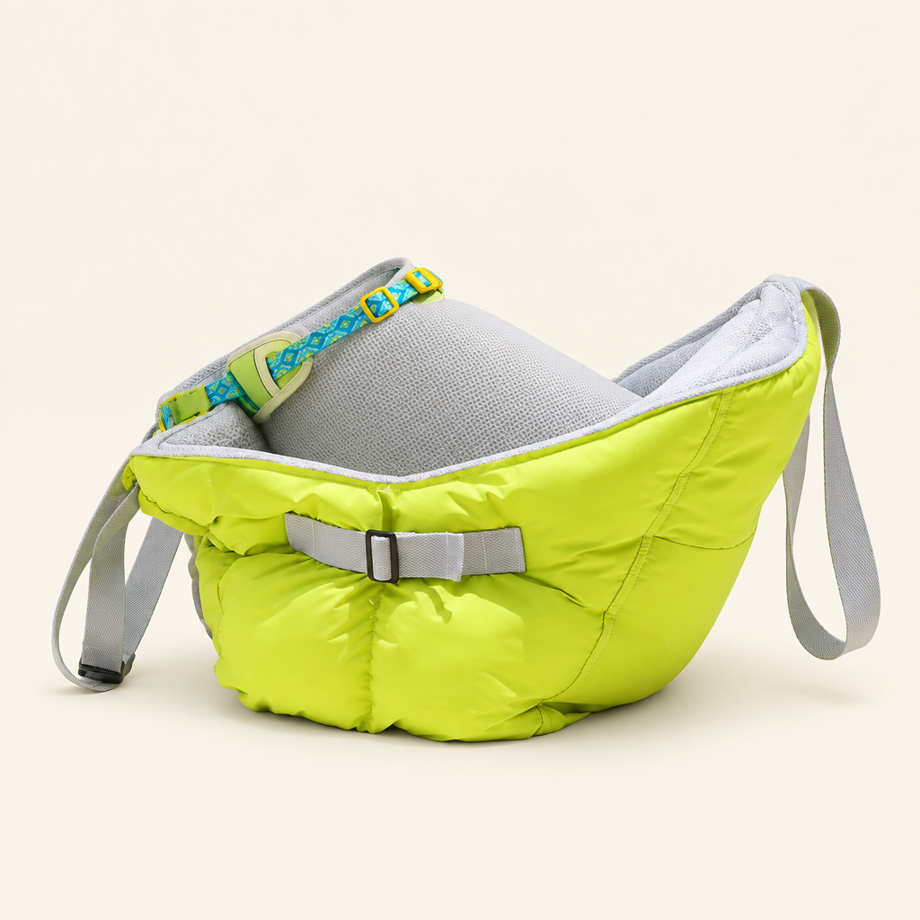 Pet Car Bed and Carry Bag – 2-in-1 Padded Car Seat Bed for Small Dogs and Cats up to 6 kg, Green