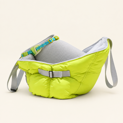 Pet Car Bed and Carry Bag – 2-in-1 Padded Car Seat Bed for Small Dogs and Cats up to 6 kg, Green