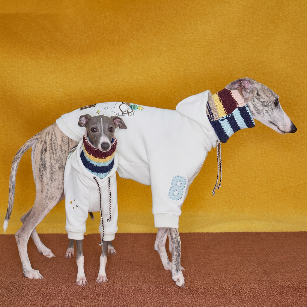 Talo Embroidered Dog Hoodie – White