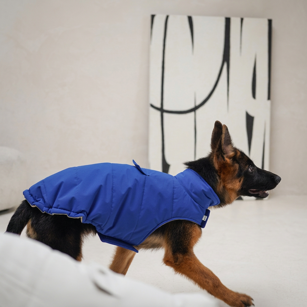 Easy-On Puffer-Style Dog Vest – Blue or White