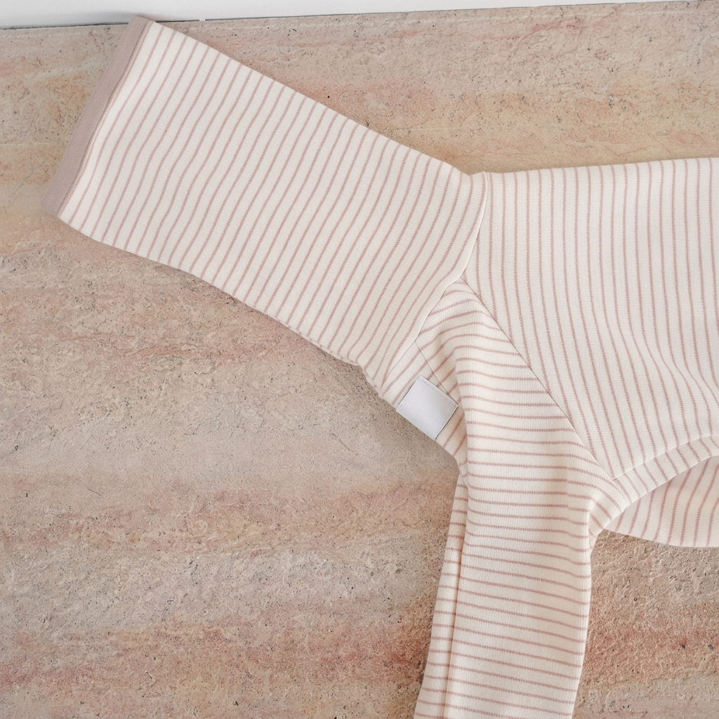 Cosy Stripes Four-Leg Dog Pyjamas – Blue, Pink or Grey