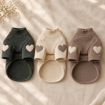 Heart Dog Hoodie – Simple Autumn Hoodie for Small Dogs and Cats, Toy Poodle, Bichon and Yorkie, XS to XL