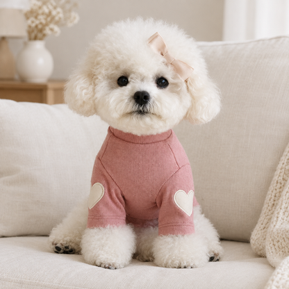 Heart Dog Hoodie – Simple Autumn Hoodie for Small Dogs and Cats, Toy Poodle, Bichon and Yorkie, XS to XL
