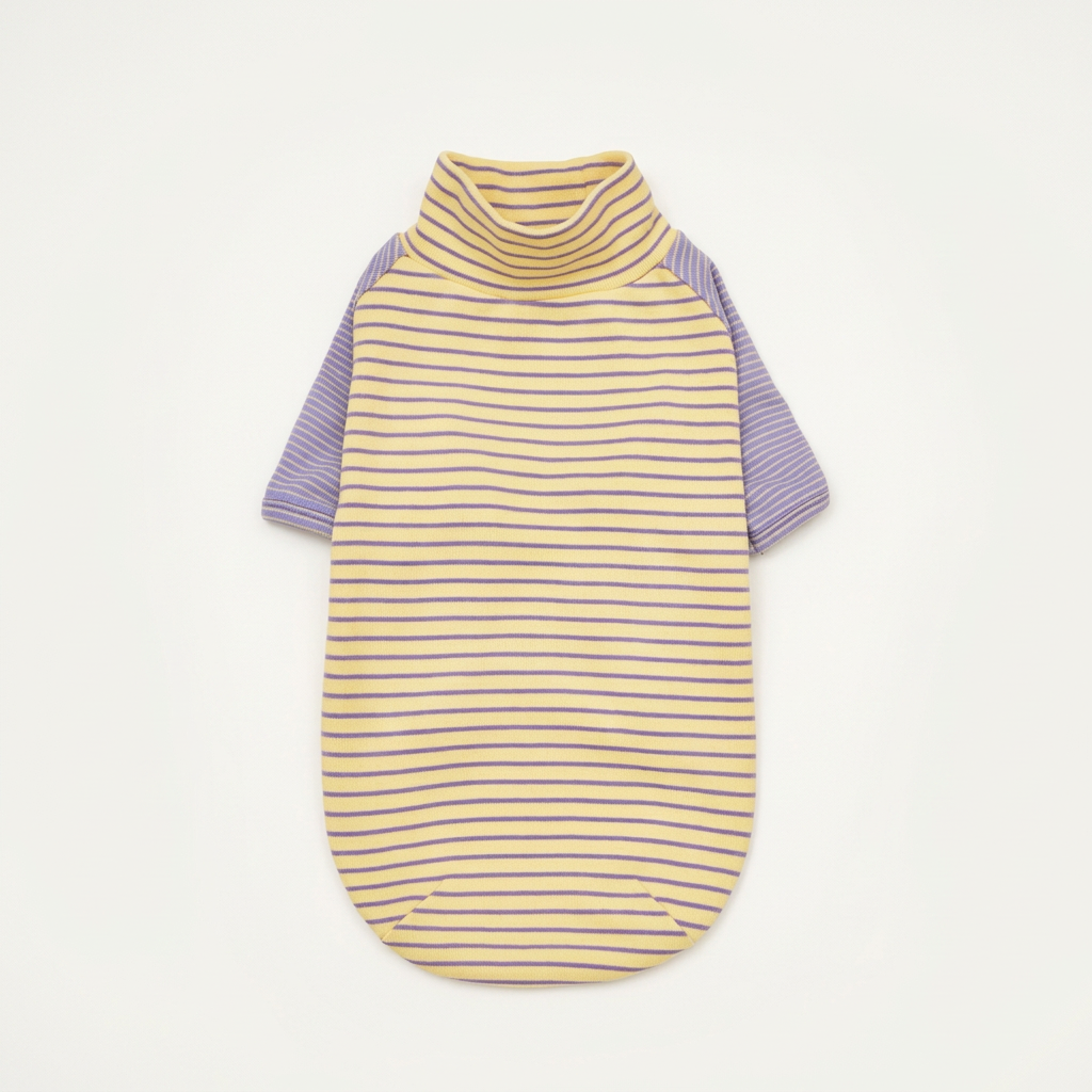 Cocoon Striped Dog Top with Contrast Sleeves – Brown or Yellow