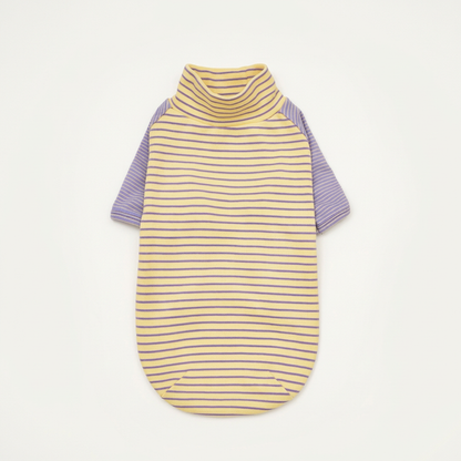 Cocoon Striped Dog Top with Contrast Sleeves – Brown or Yellow