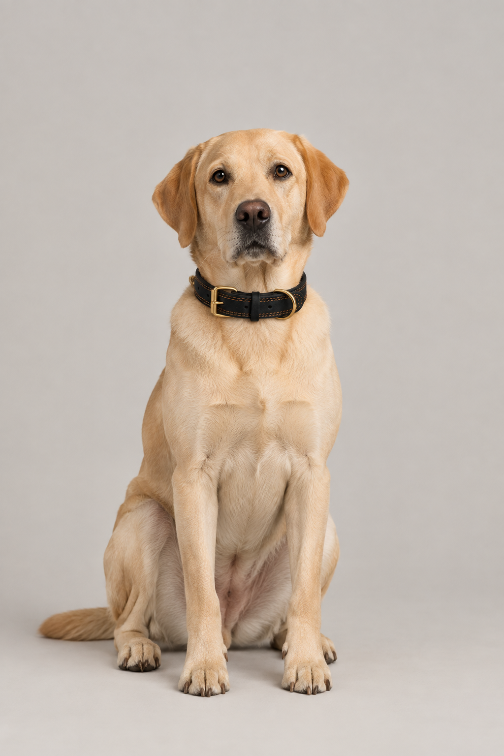 Double-stitched leather dog collar – view 5