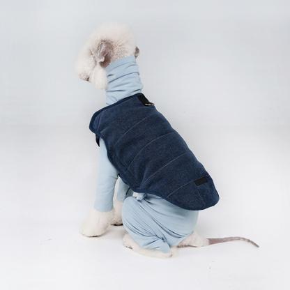 Golden Dog Vest with Stitched Panels – Bronze or Navy