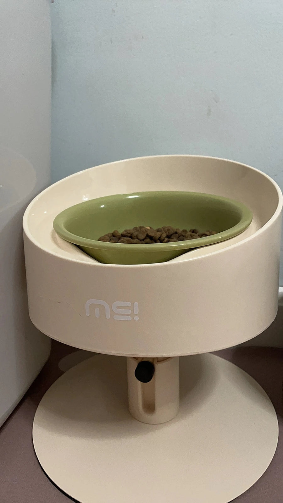 Sunflower Ceramic Pet Bowl - Height-Adjustable Raised Stand for Cats and Small Dogs, Pastel Colours