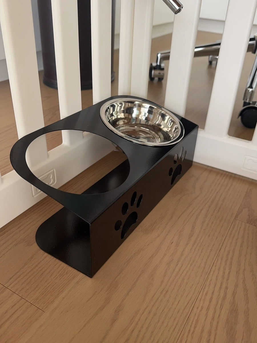 Stainless Steel Pet Bowl Set with Stand - Separate Food and Water Bowls for Small Dogs and Cats