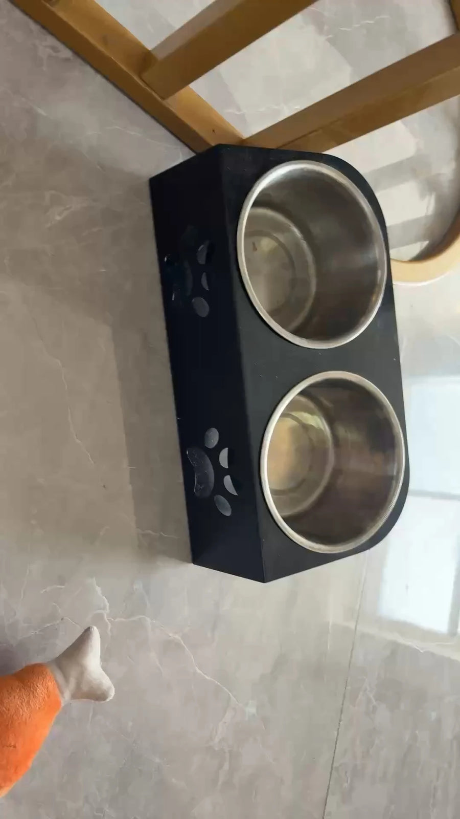 Stainless Steel Pet Bowl Set with Stand - Separate Food and Water Bowls for Small Dogs and Cats