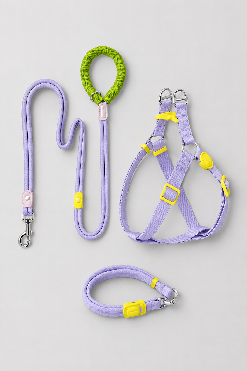 Nylon slip collar set in Grape