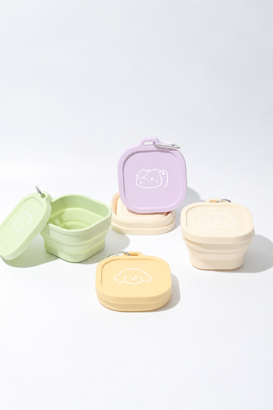 Collapsible dog bowl with lid – Silicone Travel Food & Water Bowl
