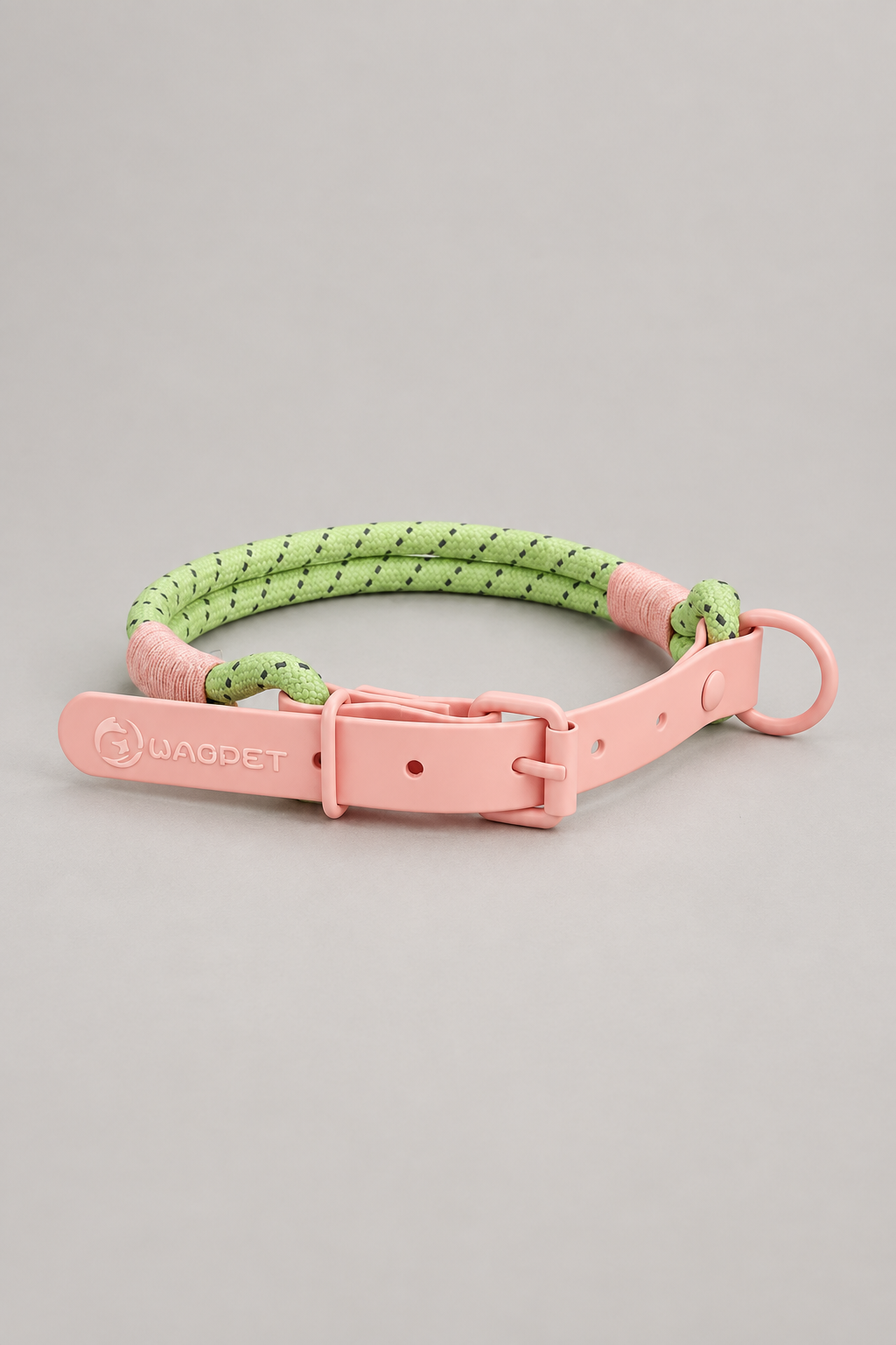 Two-tone PVC dog harness in Peach & Fern
