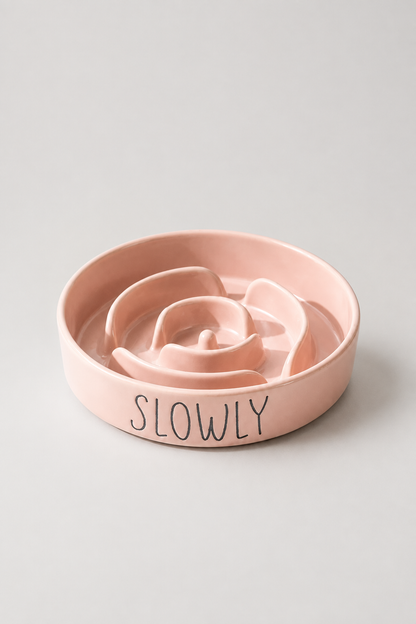 Pink standalone spiral bowl