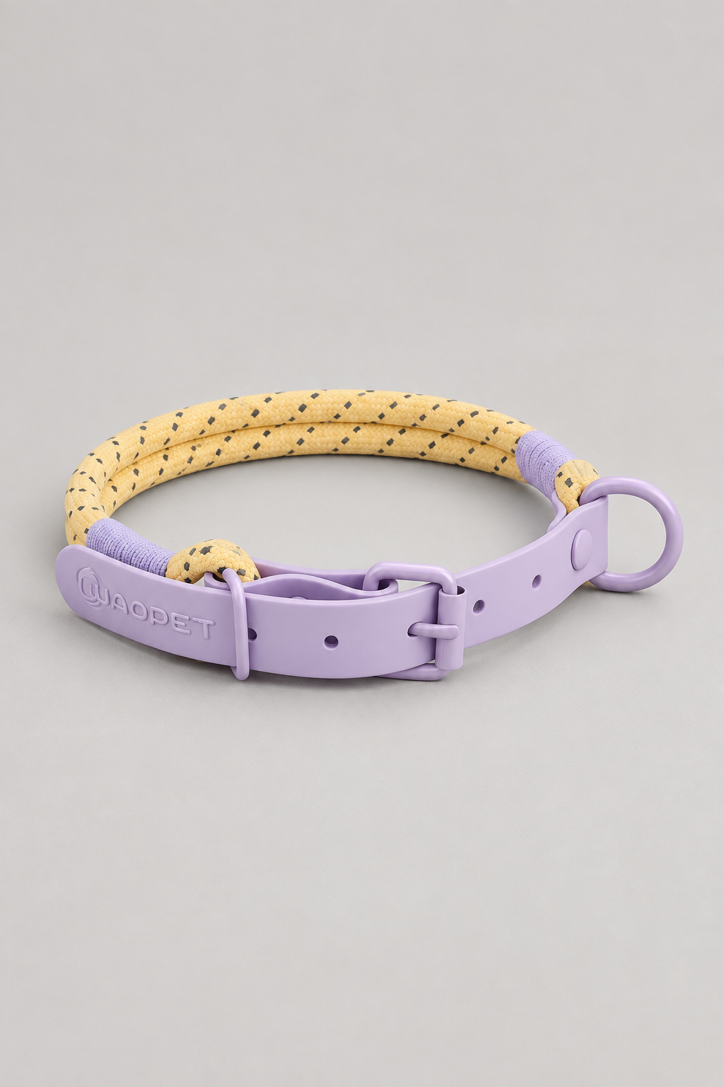 Two-tone PVC dog harness in Plum & Gold