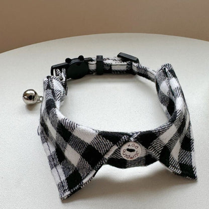 Plaid Shirt Collar for Cats and Small Dogs – Cute Pet Collar with Bell, Adjustable to 28 cm, 6 Colours