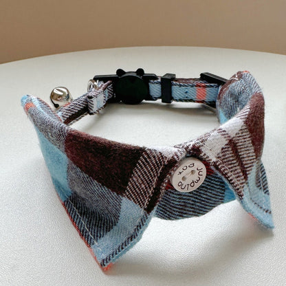 Plaid Shirt Collar for Cats and Small Dogs – Cute Pet Collar with Bell, Adjustable to 28 cm, 6 Colours