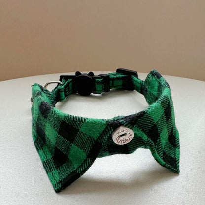 Plaid Shirt Collar for Cats and Small Dogs – Cute Pet Collar with Bell, Adjustable to 28 cm, 6 Colours