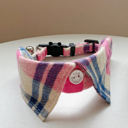 Plaid Shirt Collar for Cats and Small Dogs – Cute Pet Collar with Bell, Adjustable to 28 cm, 6 Colours