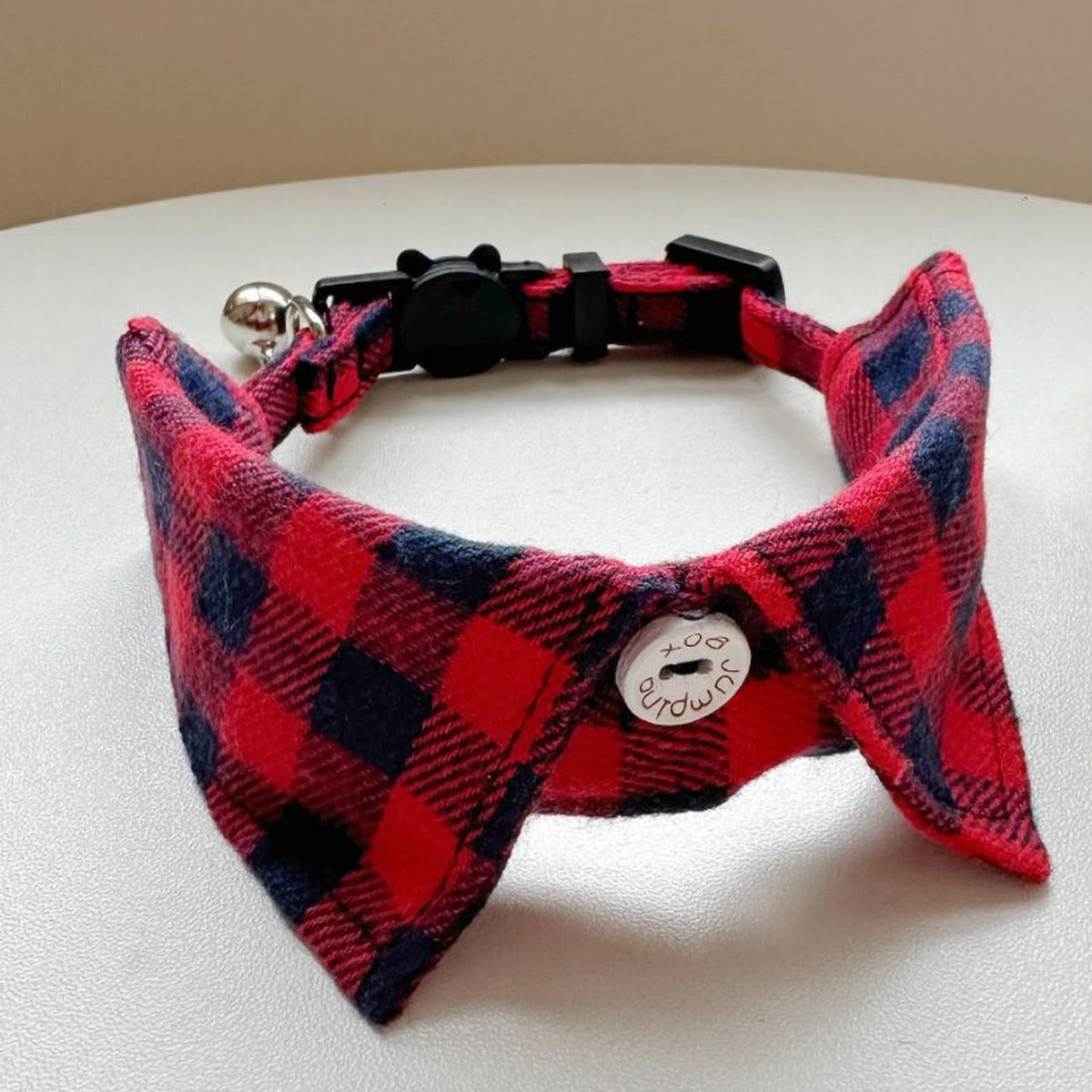Plaid Shirt Collar for Cats and Small Dogs – Cute Pet Collar with Bell, Adjustable to 28 cm, 6 Colours