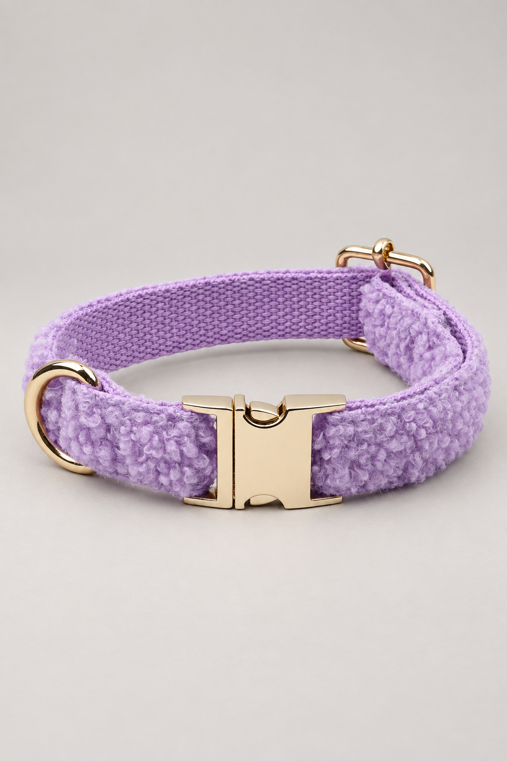Teddy fleece dog collar in Purple