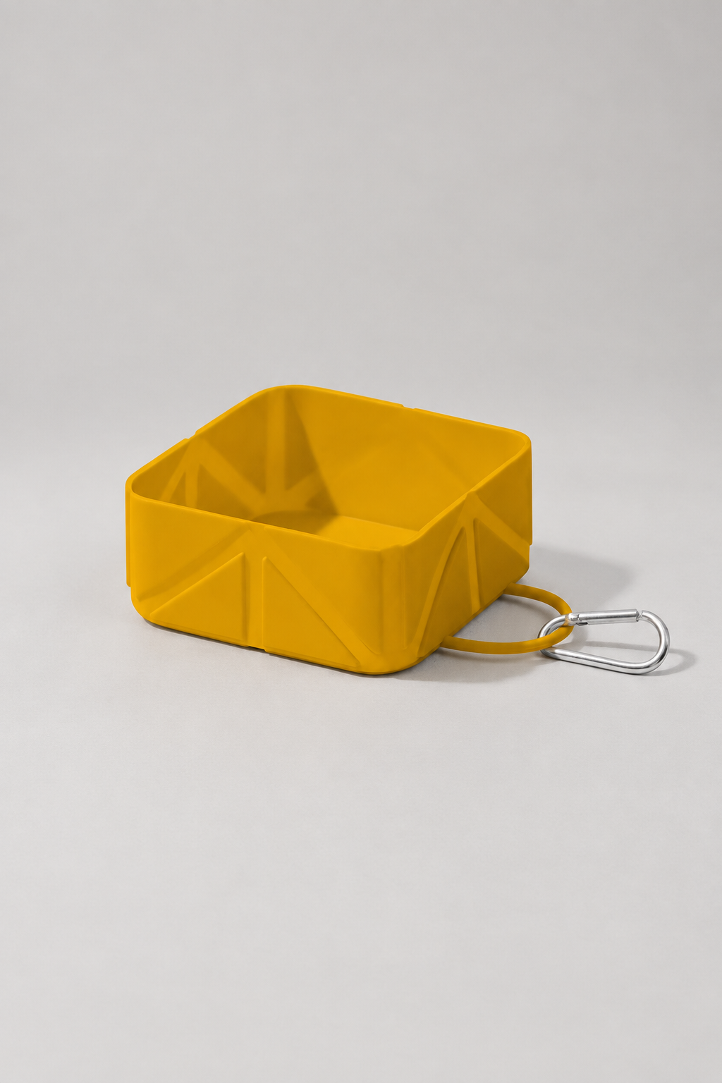 Collapsible silicone dog bowl in Mustard