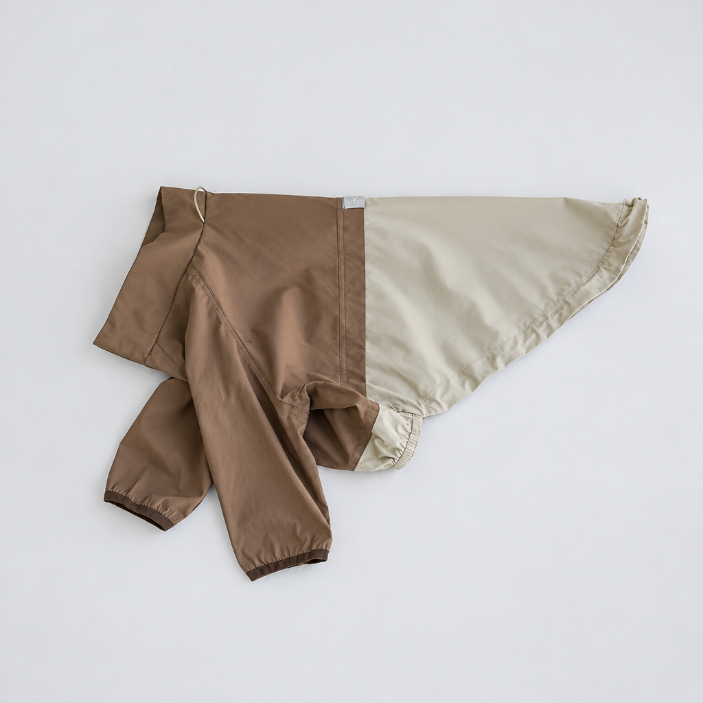 Roasted Tea rain jacket flat lay