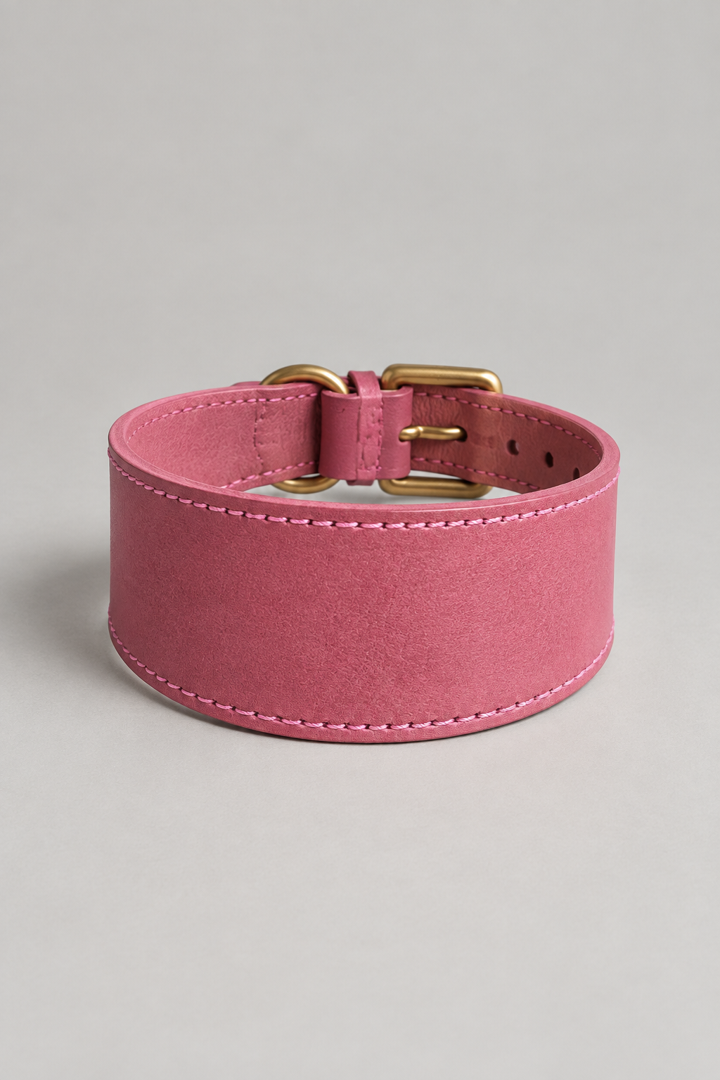Leather sighthound collar in Rose