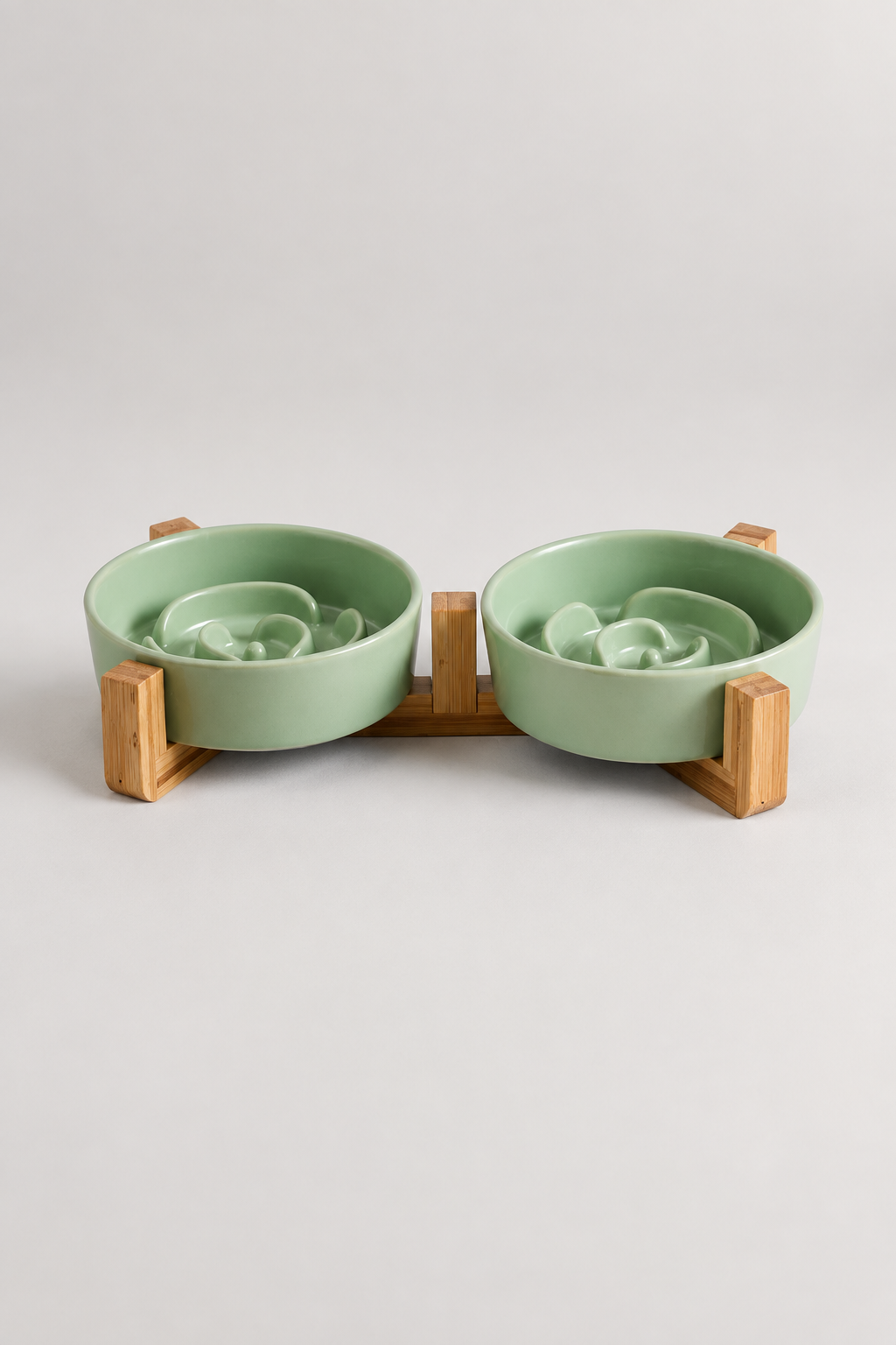 Sage green double slow feeder set