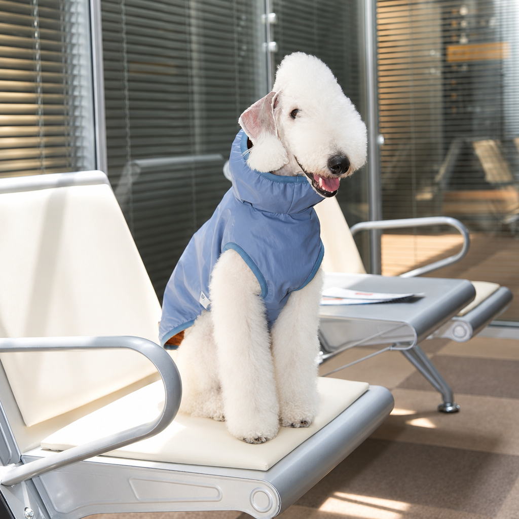 Sienna Amber Clay blue reverse on seated dog