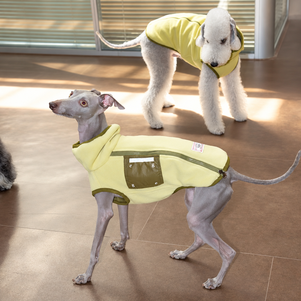 Sienna Golden Olive pale yellow fleece side