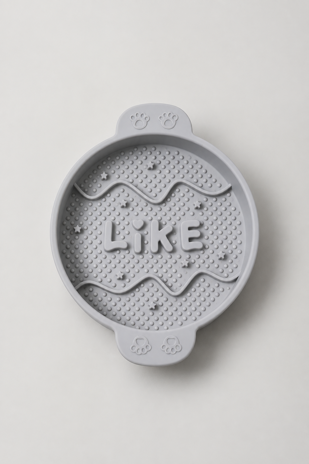 Silicone slow feeder dog bowl in Stone Grey