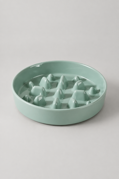 Standalone sage slow feeder bowl