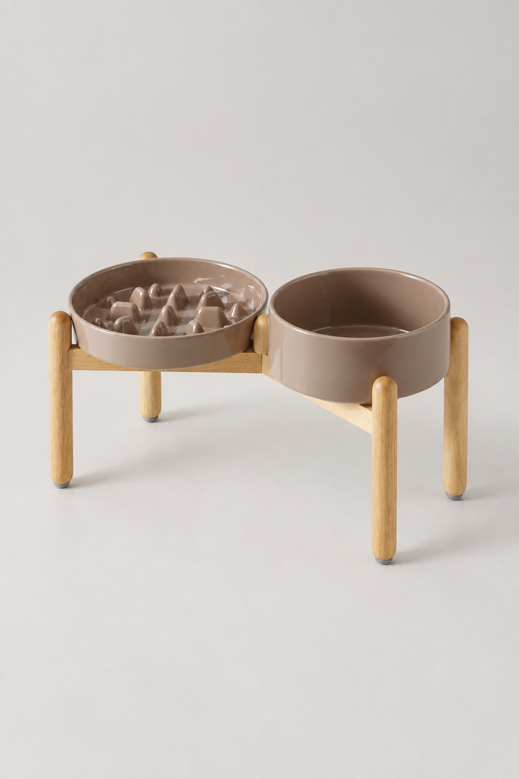 Taupe double bowl set