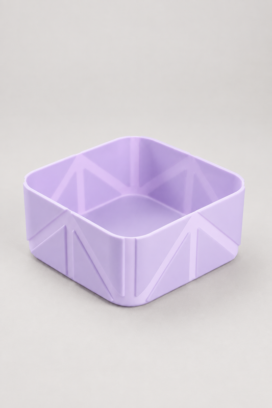 Collapsible silicone dog bowl in Violet
