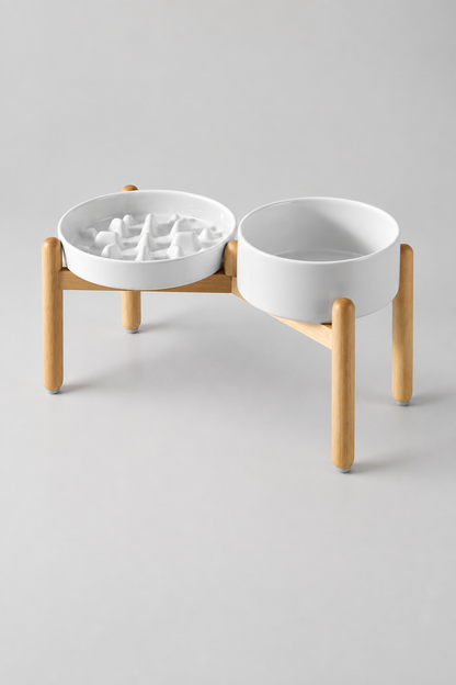 White double bowl set