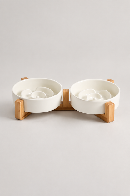 White double slow feeder set