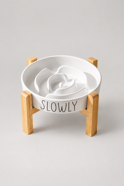 White spiral bowl with stand