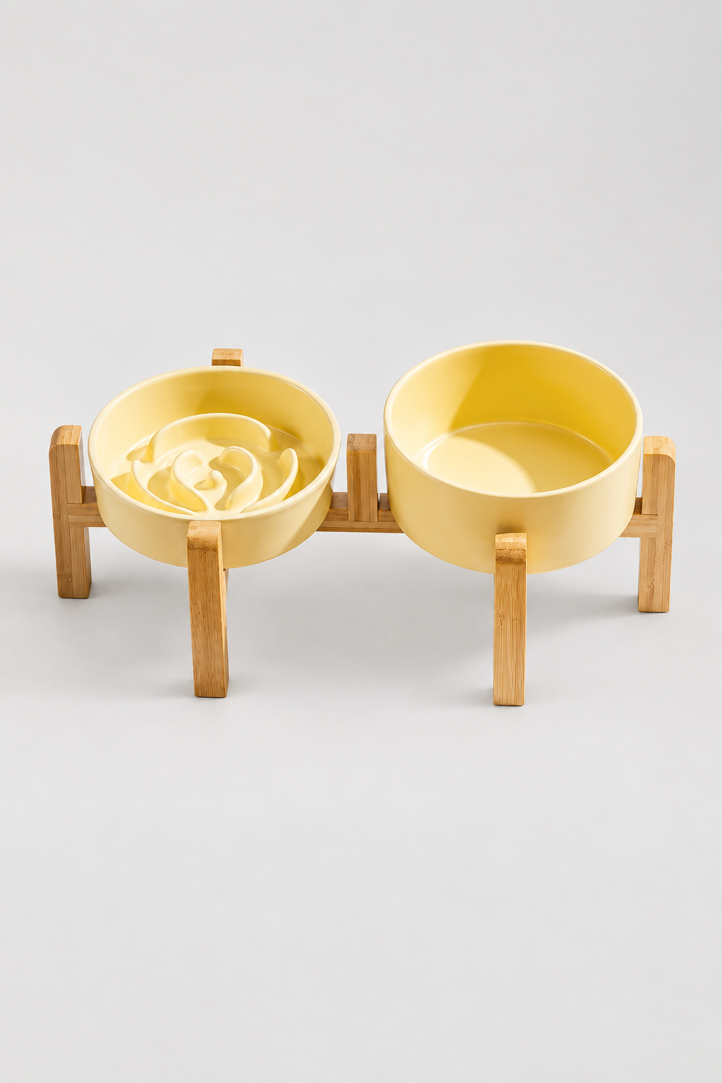 Yellow raised double bowl set