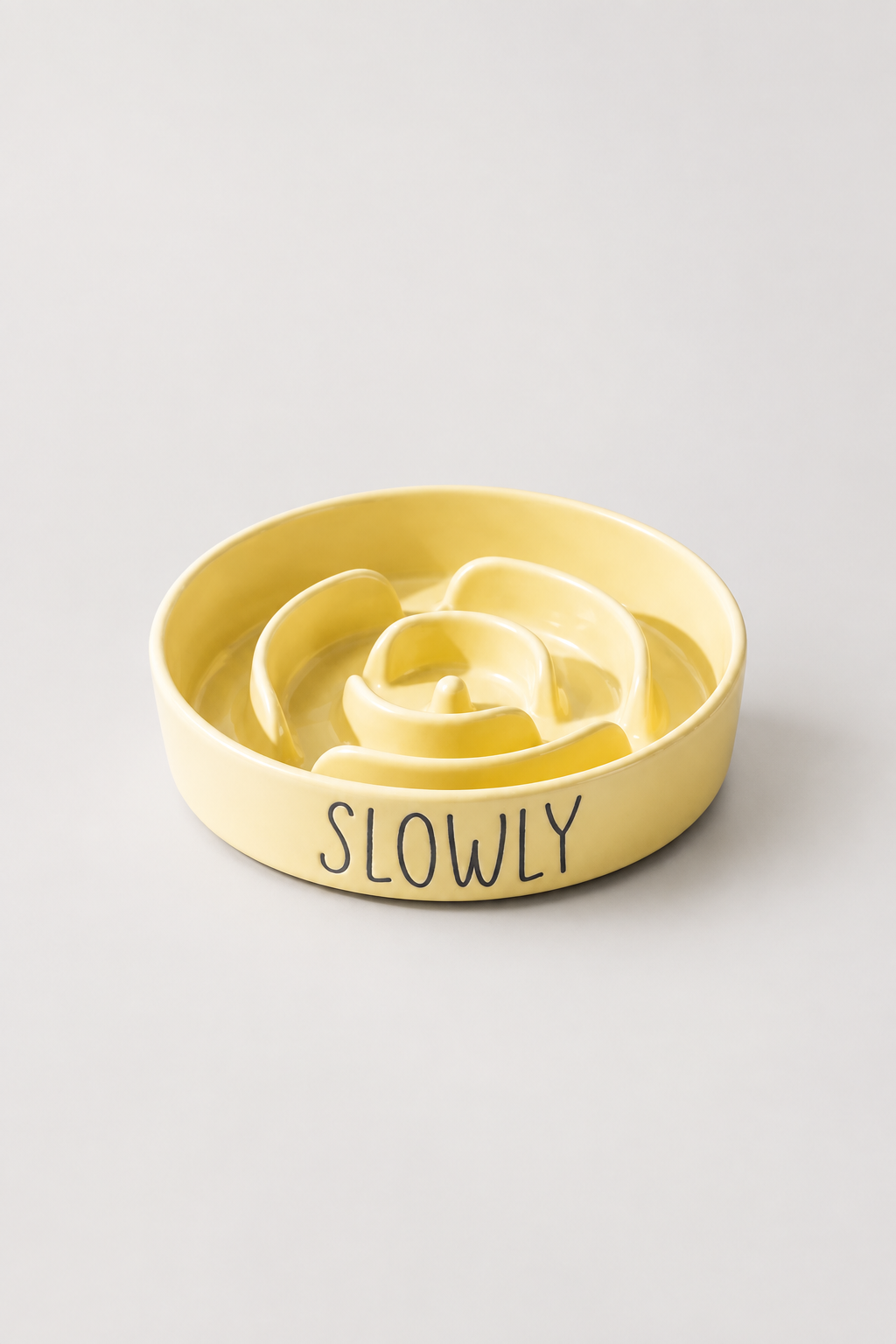 Yellow standalone spiral bowl