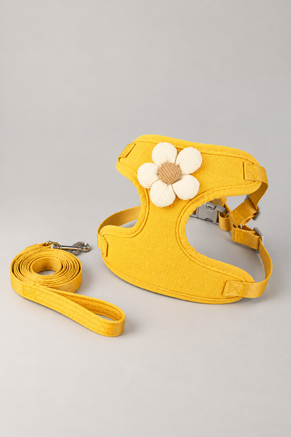 Sunflower mesh small dog harness in Yellow